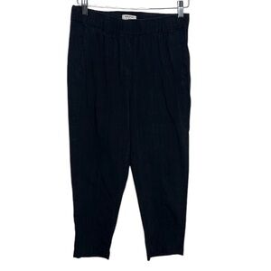 Aritzia Babaton Errol Black Linen Tapered Pants Women Size M